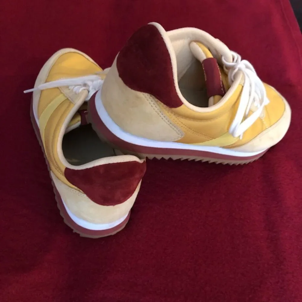 J. Crew Women's Suede Sneakers Trainers Yellow Colorblock , Size 8H - Picture 2 of 5